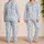 Blue Seahorses and Seashells for Coastal Lounging and Relaxed Summer Weekend Getaways Satin Pajamas Set - 2