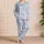 Blue Seahorses and Seashells for Coastal Lounging and Relaxed Summer Weekend Getaways Satin Pajamas Set - 4