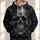 Dark Realistic Skull and Gothic Ridges for Halloween and Alternative Style All-over Print Hoodie (Lightweight) - 1