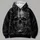 Dark Realistic Skull and Gothic Ridges for Halloween and Alternative Style All-over Print Hoodie (Lightweight) - 4