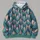 Teal Pink Geometric Rhombus Motif for Relaxed Weekend Casual Wear All-over Print Hoodie (Lightweight) - 4