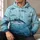 Tuna and Compass Ocean Scene for Offshore Fishing Adventures and Coastal Anglers All-over Print Hoodie (Lightweight) - 6