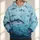 Tuna and Compass Ocean Scene for Offshore Fishing Adventures and Coastal Anglers All-over Print Hoodie (Lightweight) - 1