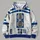 White-and-Blue Droid Costume Look for Halloween Cosplay and Sci-Fi Party Fans All-over Print Hoodie (Lightweight) - 4