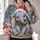 Sweet Baby Elephant in Santa Hat for Whimsical Christmas Cheer and Holiday Gifting All-over Print Hoodie (Lightweight) - 2