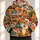 Orange Striped Cartoon Tiger in Santa Hat for Cozy Christmas Cheer and Winter Gift Giving All-over Print Hoodie (Lightweight) - 1
