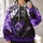 Hooded Reaper And Violet Flames For Halloween Nighttime Parties All-over Print Hoodie (Lightweight) - 2