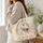 Ivory White Horse Portrait for Equestrian Style and Horse Lover Gifts Quilted Tote Bag - 3