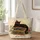 Black Cat Resting on Vintage Books for Cozy Cottagecore Reading Nooks and Book Lovers Quilted Tote Bag - 1
