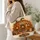 Wooden Pumpkin House for Cozy Autumn Reading Nooks and Fall Seasonal Home Decor Quilted Tote Bag - 3