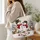 Snowmen and Rabbits in a Snowy Christmas Grove for Cozy Winter Holiday Outings Quilted Tote Bag - 3