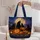 Black Cats and Pumpkin Lanterns for Halloween Night, Autumn Gifts for Cat Lovers Quilted Tote Bag - 5