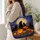 Black Cats and Pumpkin Lanterns for Halloween Night, Autumn Gifts for Cat Lovers Quilted Tote Bag - 3