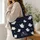 Celestial Ghosts and Crescent Moons for Spooky Season Lunches and Halloween Lovers Quilted Tote Bag - 3