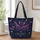 Midnight Bats and Starlit Blooms for Halloween Nights and Spooky Season Gift Giving Quilted Tote Bag - 1