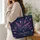 Midnight Bats and Starlit Blooms for Halloween Nights and Spooky Season Gift Giving Quilted Tote Bag - 3