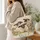 Cream Wool Sheep Among Wildflowers for Cottagecore Days and Farmhouse Gift Giving Quilted Tote Bag - 3