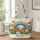 Rainbow Chevron Wildflower Garden for Summer Beach Days and Weekend Travel Gift for Her Quilted Tote Bag - 1
