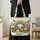 Rainbow Chevron Wildflower Garden for Summer Beach Days and Weekend Travel Gift for Her Quilted Tote Bag - 4
