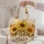 Three Golden Sunflowers Russet Maple Leaves Olive Foliage Autumn Harvest Golden Sunflowers and Quilted Tote Bag - 5