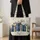 Blue Floral Bookshelf With Daisies For Readers And Cozy Library Days Quilted Tote Bag - 4