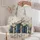 Blue Floral Bookshelf With Daisies For Readers And Cozy Library Days Quilted Tote Bag - 5