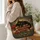 Black Cat Reading Among Autumn Leaves for Halloween and Cozy Fall Book Lover Gift Quilted Tote Bag - 3