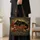 Black Cat Reading Among Autumn Leaves for Halloween and Cozy Fall Book Lover Gift Quilted Tote Bag - 4