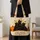 Black Cat Pumpkin Halloween Scene for Autumn Outings and Spooky Season Gifts Quilted Tote Bag - 4