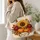Autumn Sunflower And Pumpkin Harvest Keepsake For Warm Thanksgiving Family Gatherings Quilted Tote Bag - 3