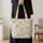 Pastel Cottagecore Floral Checker Squares for Garden Days and Everyday Spring Style Quilted Tote Bag - 4