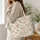 Pastel Cottagecore Floral Checker Squares for Garden Days and Everyday Spring Style Quilted Tote Bag - 3