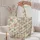 Pastel Cottagecore Floral Checker Squares for Garden Days and Everyday Spring Style Quilted Tote Bag - 5