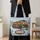 Christmas Santa Bus Holiday Travel Keepsake for Festive Winter Road Trips and Gifts Quilted Tote Bag - 4