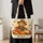 A friendly scarecrow with pumpkins Corn And Autumn Leaves Scarecrow Pumpkin Harvest for Cozy Quilted Tote Bag - 4