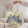 playful blue-gray pigeons school-day pencil Playful School Day Pigeons with Pencil for Teacher Quilted Tote Bag - 5