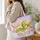 Cheerful Green Caterpillar and Storybook Garden Gift for Young Readers and Teachers Quilted Tote Bag - 3
