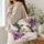 Hummingbird and Purple Hibiscus Garden for Nature Lovers and Springtime Gift Giving Quilted Tote Bag - 3