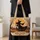 Witch Beneath a Harvest Moon for Spooky Autumn Halloween Gifting Quilted Tote Bag - 4