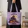 Haunted House, Ghosts and Pumpkins for Spooky Halloween Party Night Celebrations Quilted Tote Bag - 4