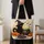 Witch Hat Black Cat and Bubbling Cauldron for Cozy Halloween Nights and Cat Lovers Quilted Tote Bag - 4