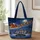 Christmas Sleigh and Reindeer Under Starlit Sky for Magical Holiday Travel Getaways Quilted Tote Bag - 1