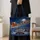 Christmas Sleigh and Reindeer Under Starlit Sky for Magical Holiday Travel Getaways Quilted Tote Bag - 4