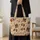 Southwest Dog Faces and Cactus Motifs for Travel, Beach and Everyday Errands Quilted Tote Bag - 4