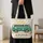Turquoise Vintage Camper With Wildflowers for Boho Road Trips and Travel Gifts Quilted Tote Bag - 4