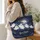 Celestial Ghosts Under a Starry Moon for Halloween Night Out and Everyday Spooky Style Quilted Tote Bag - 3