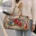 Vintage Red And Blue Garden Florals For Relaxed Weekend Getaways And Resort Travel Quilted Weekend Bag - 2