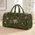 Pink Wildflower Vines on Deep Olive for Garden Getaways and Relaxed Vacation Style Quilted Weekend Bag - 1