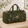 Pink Wildflower Vines on Deep Olive for Garden Getaways and Relaxed Vacation Style Quilted Weekend Bag - 4