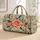 Peach Rose and Teal Botanical Florals for Sunny Beach Days and Relaxed Weekend Getaways Quilted Weekend Bag - 1